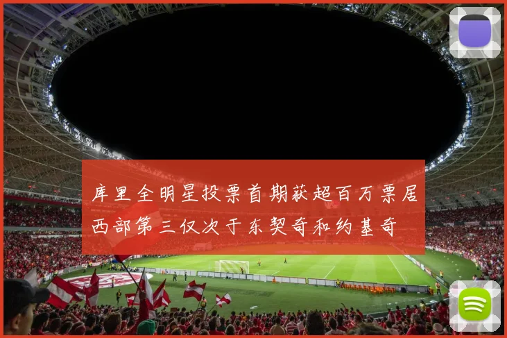 库里全明星投票首期获超百万票居西部第三仅次于东契奇和约基奇